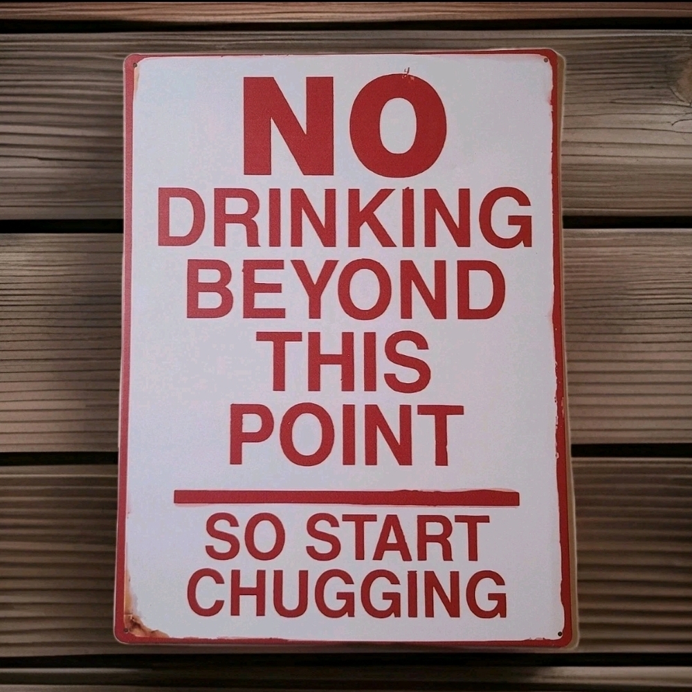 Red and White Decorative Sign